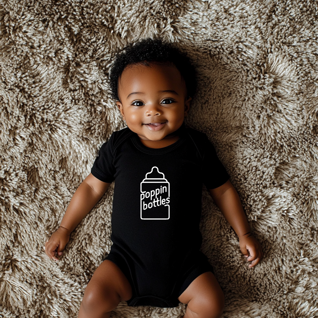 Poppin Bottles Baby Onesie | Funny Infant Onesie | Cute Baby Gift