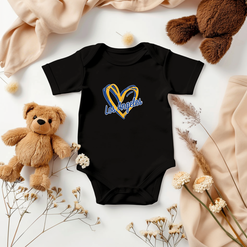 Football Heart Baby Onesie