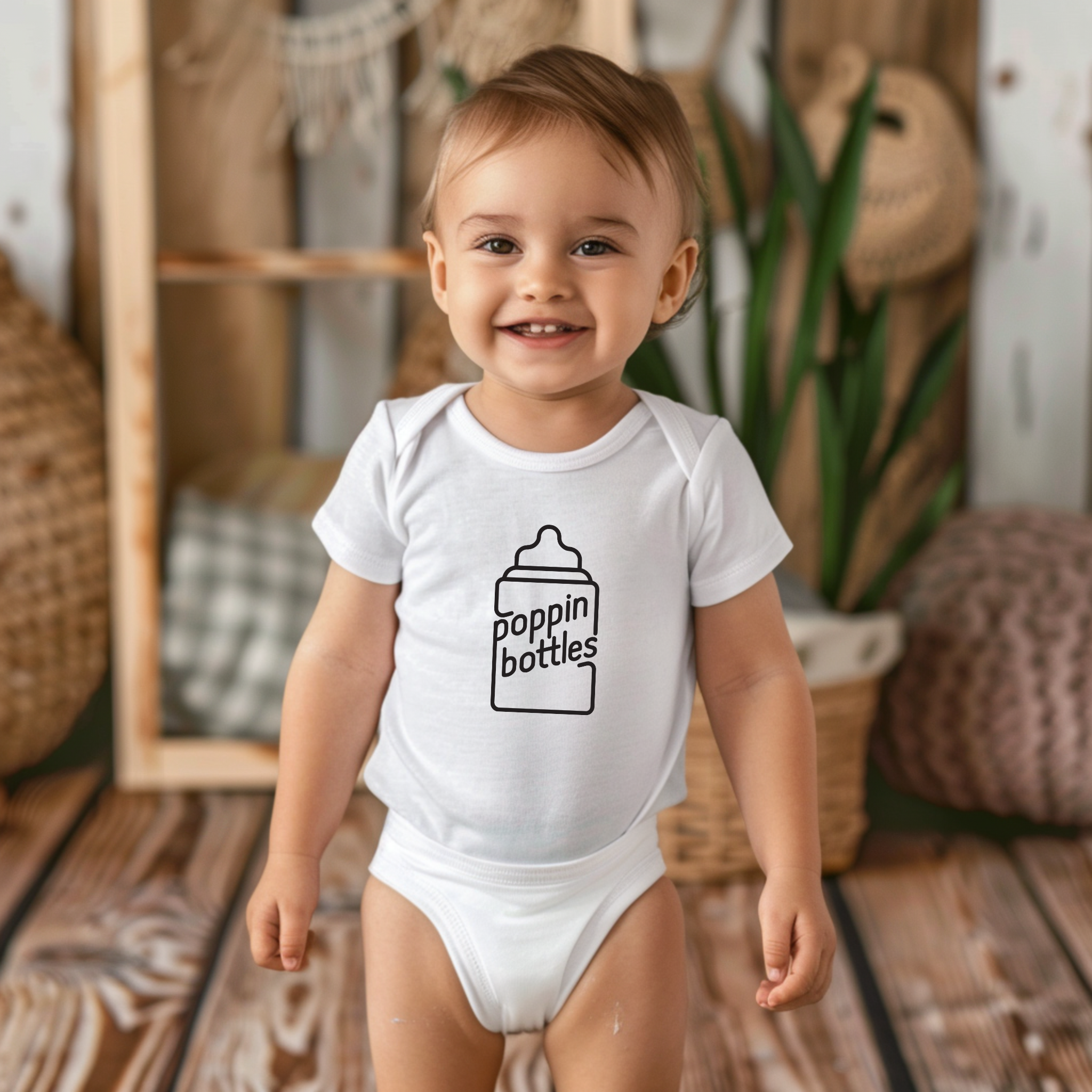 Poppin Bottles Baby Onesie | Funny Infant Onesie | Cute Baby Gift