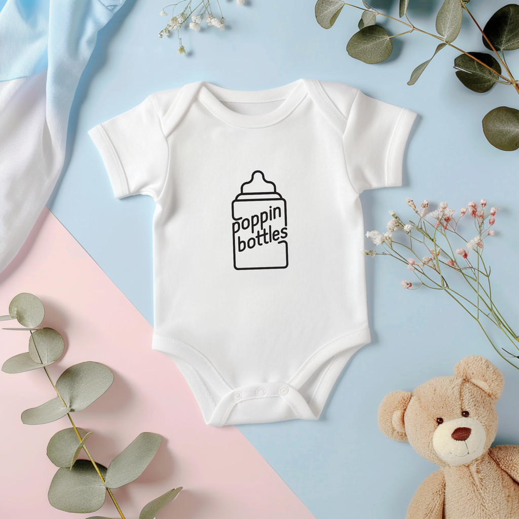 Poppin Bottles Baby Onesie | Funny Infant Onesie | Cute Baby Gift
