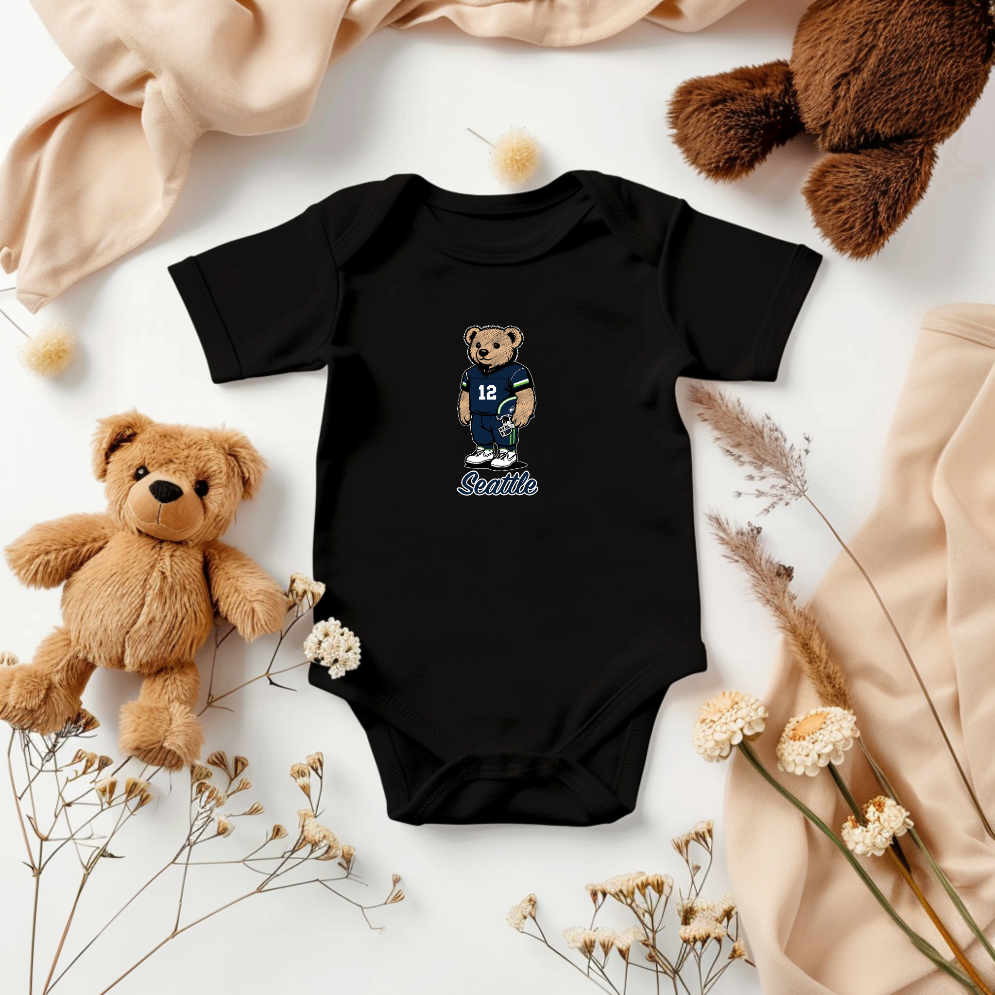 Football Bear Baby Onesie
