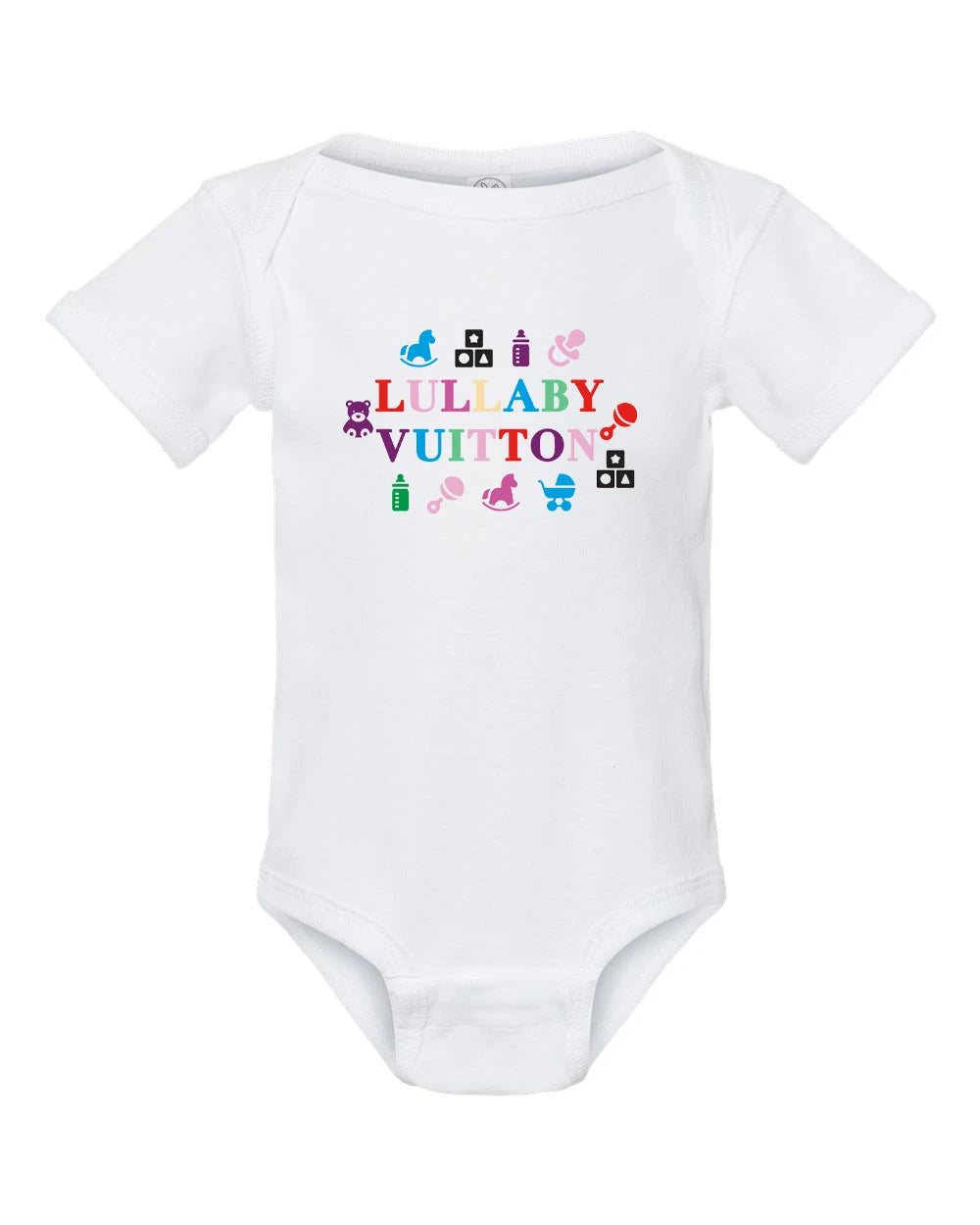 Lullaby Vuitton Baby Onesie | Funny Designer Parody Onesie | Cute Baby Gift