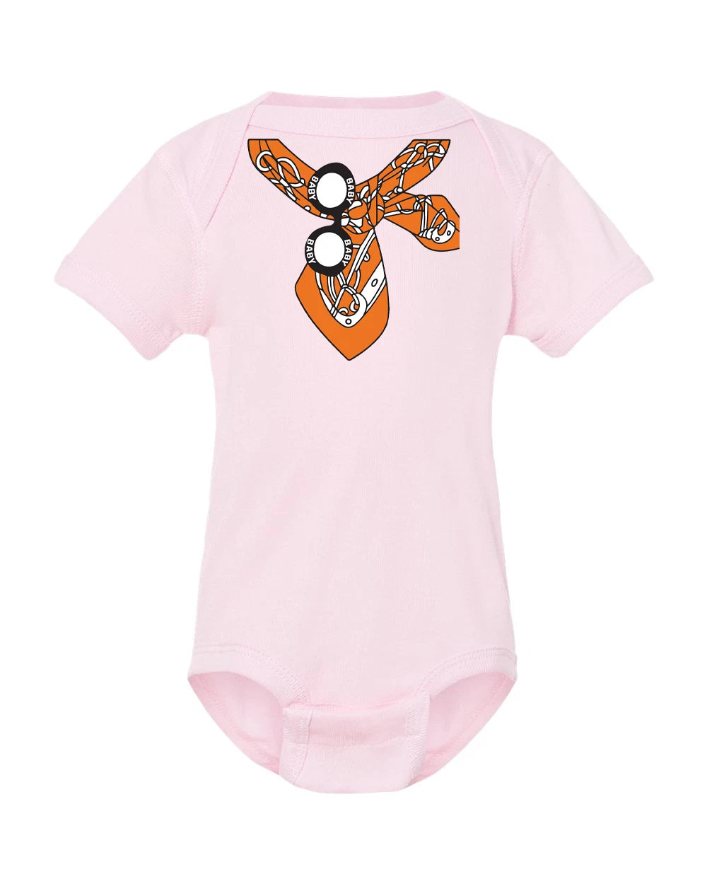 Designer Inspired Baby Onesie | Chic Orange Print Onesie | Cute Baby Gift