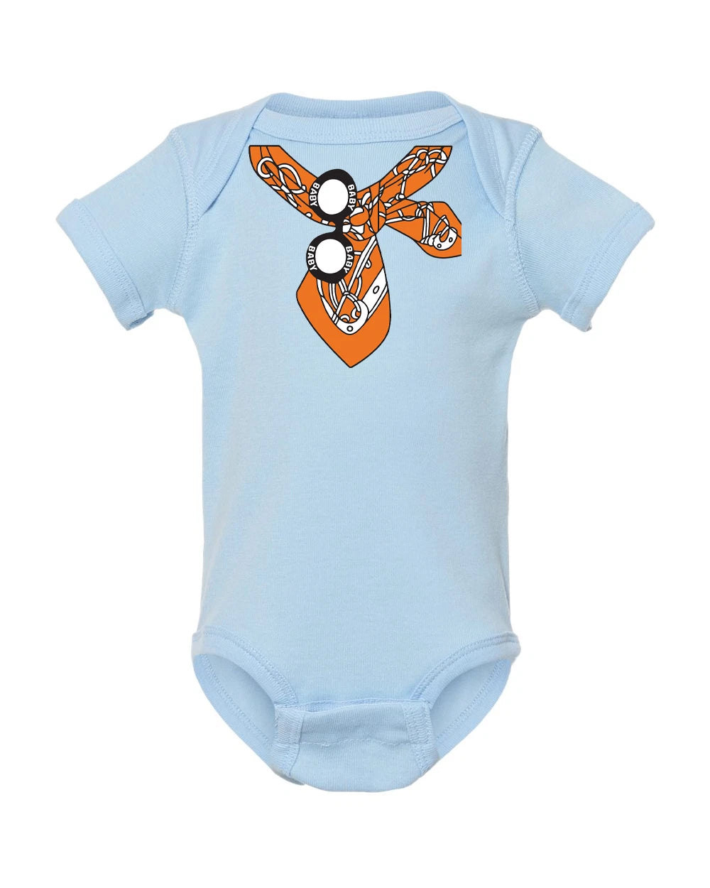 Designer Inspired Baby Onesie | Chic Orange Print Onesie | Cute Baby Gift