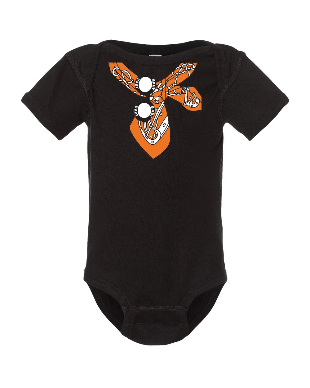 Designer Inspired Baby Onesie | Chic Orange Print Onesie | Cute Baby Gift