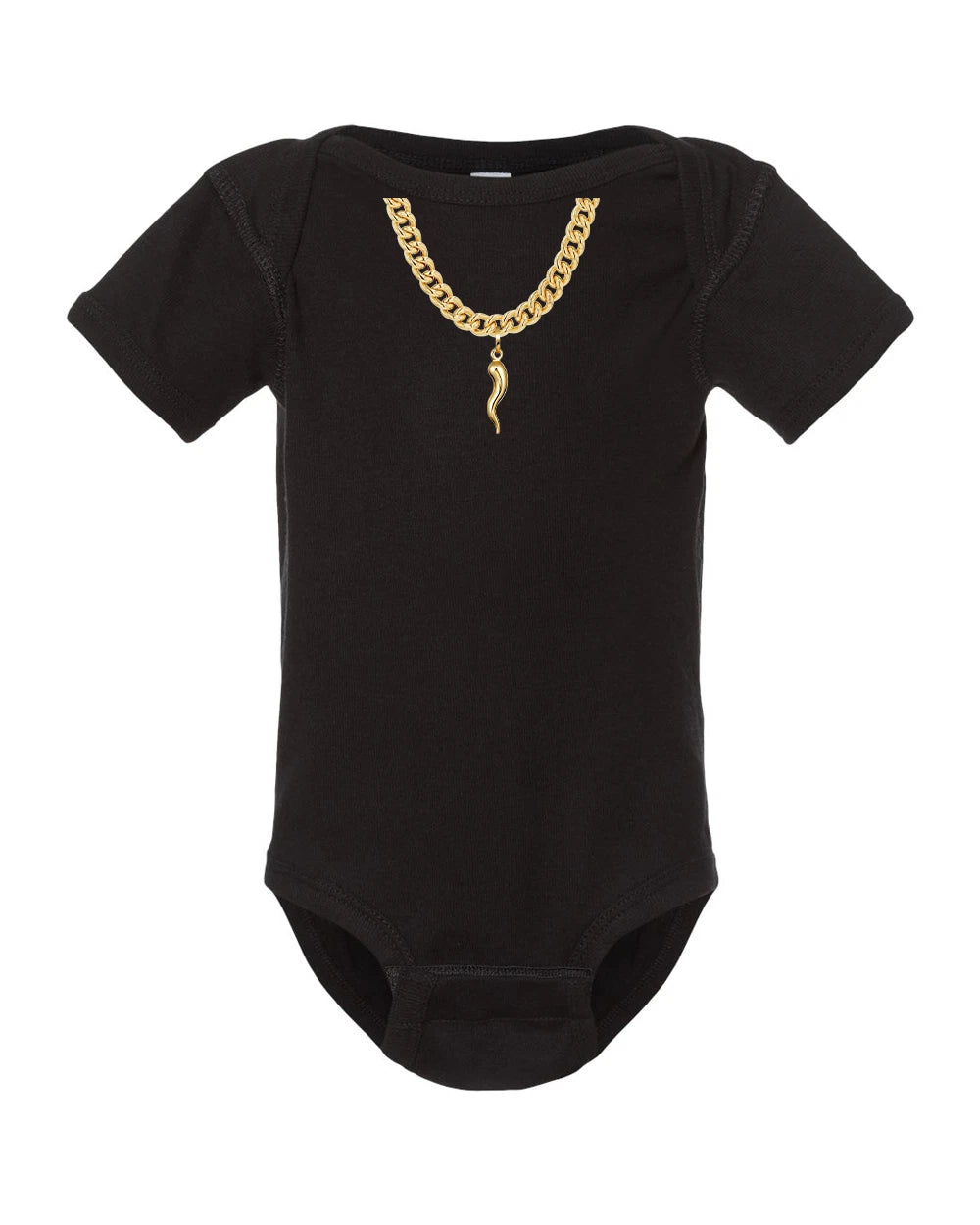 Italian Horn Baby Onesie | Gold Necklace Print Onesie | Cute Italian Baby Gift