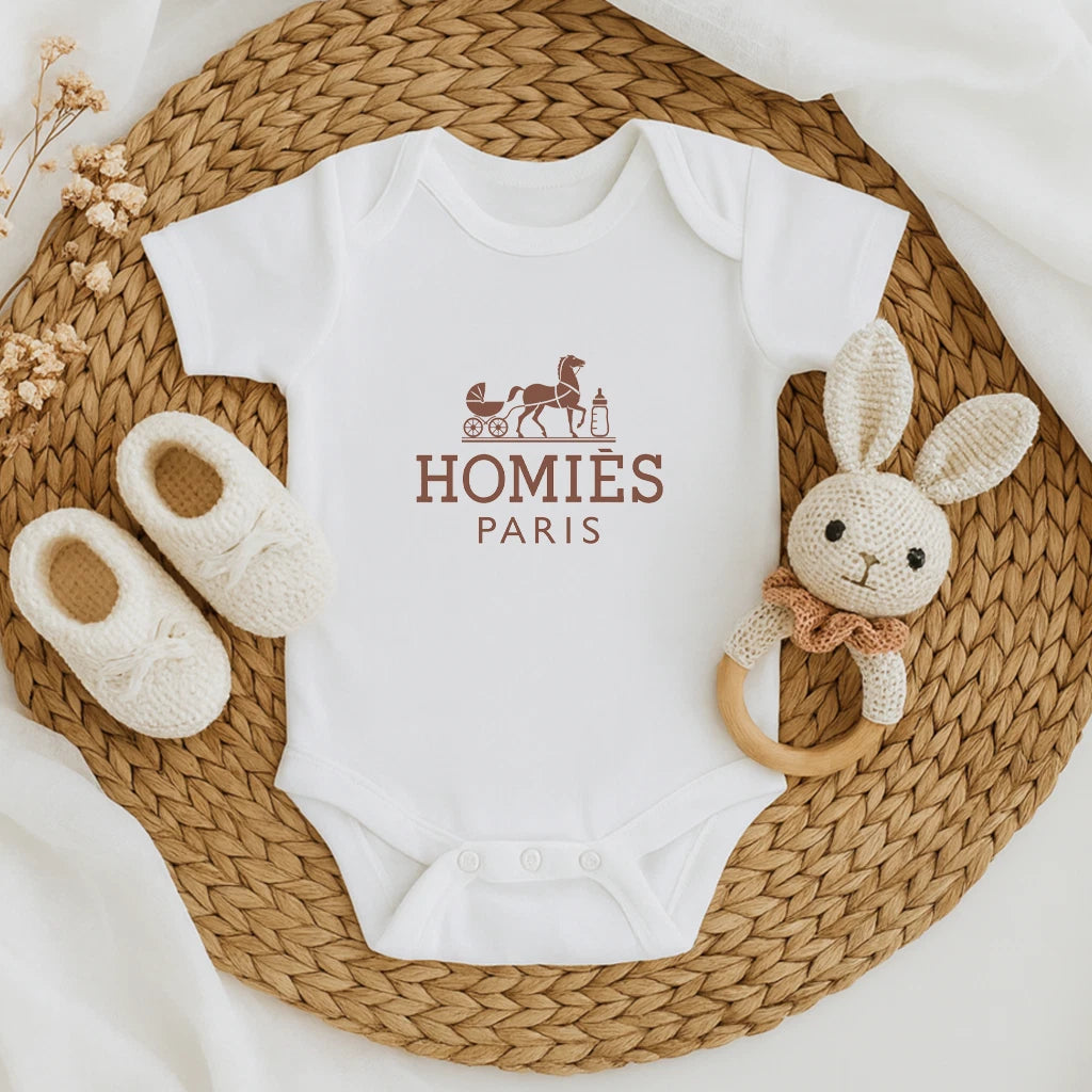 HOTMÈSS PARIS Baby Onesie | Funny Designer Parody Onesie | Cute Infant Gift