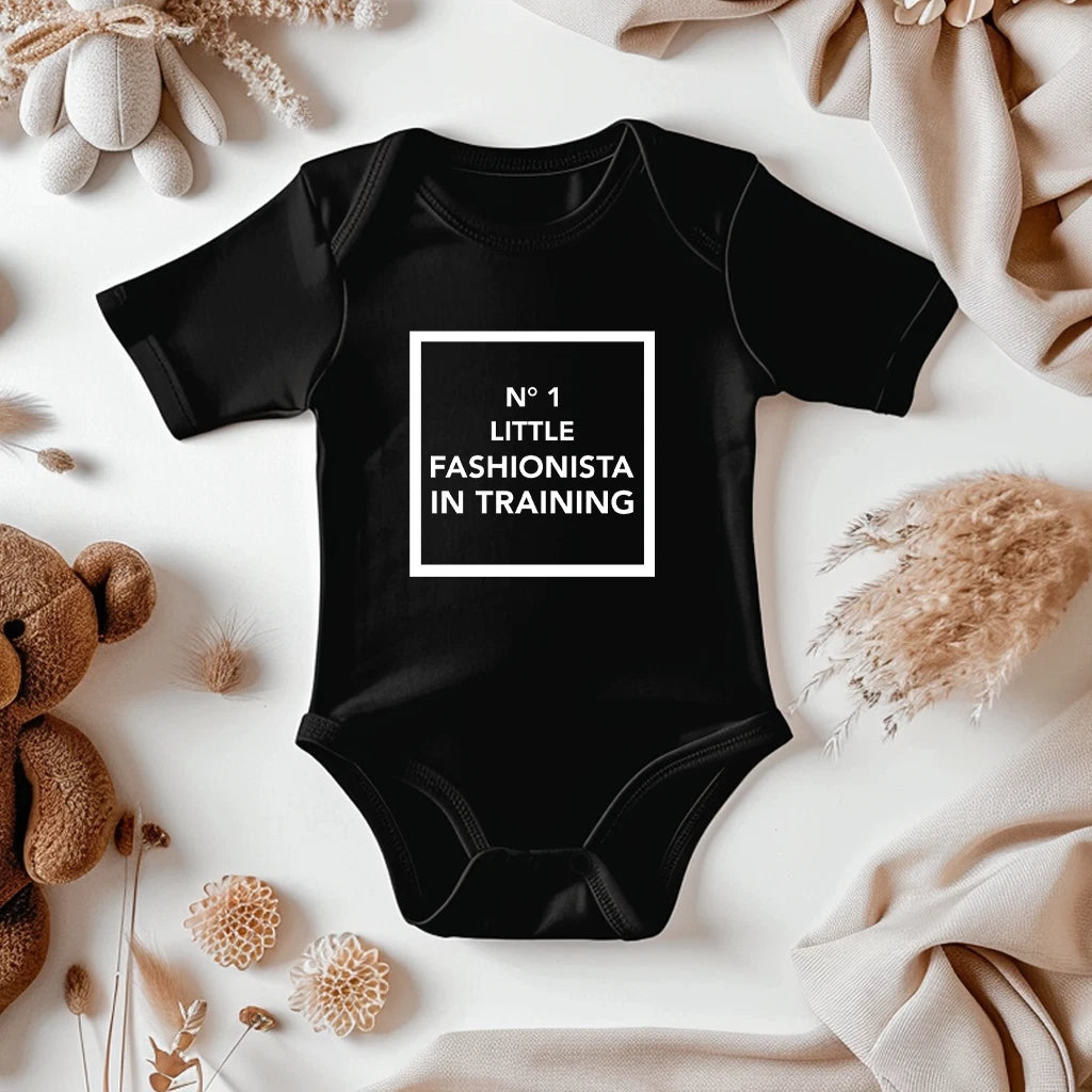 Fashionista in Training Baby Onesie | Stylish Infant Gift | Designer Parody